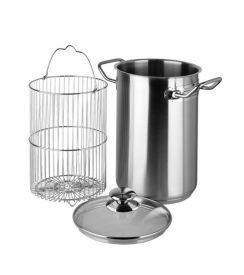 Inoxibar Aspergekoker met glazen deksel Ø16xH24cm 