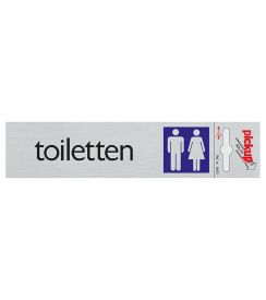 Sticker pictogram alu toiletten 165x44mm 