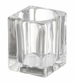 Bolsius Theelicht glas vierkant transparant 55xh76mm
