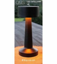 Tafellamp mat zwart 8,9xH21cm